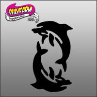 Under the Sea 3 Twin Dolphins Glitter Tattoo Stencil 5 Pack - Silly Farm Supplies