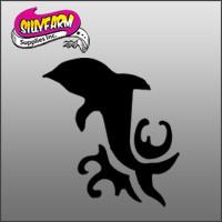 Under the Sea 4 Dolphin in Wave Glitter Tattoo Stencil 5 Pack - Silly Farm Supplies