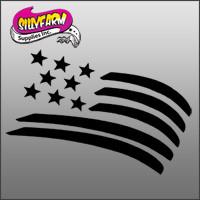USA FLAG 1 Glitter Tattoo Stencil 5 Pack - Silly Farm Supplies