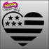 USA Flag Heart Glitter Tattoo Stencil 5 Pack