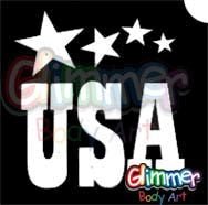USA Stars Glitter Tattoo Stencil 5 Pack