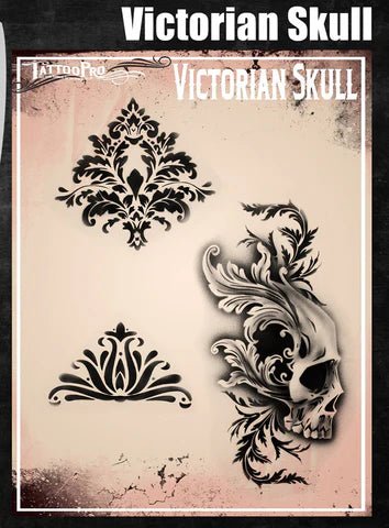 Wiser's Victorian Skull  Tattoo Pro Stencil Series 190