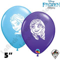 5" Frozen's Anna & Elsa Face Assortment Round Qualatex Balloons 100pk