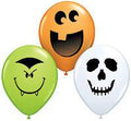 5" Halloween Face Assortment Qualatex Balloons 100 pk