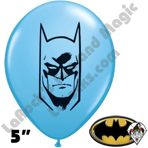 5" Round Batman Onyx BLUE Printed Qualatex Balloons 100 pk