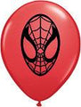 5" Spiderman Face Red Printed Latex 100pk