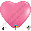 6" Heart PINK Qualatex 100 pk
