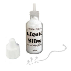 Amerikan Body Art Liquid Bling Sparkle White (Crystal) .5oz - Silly Farm Supplies
