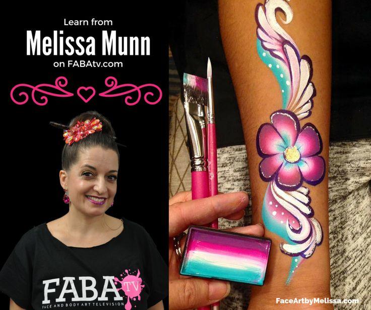 Body paint design using Arty Cakes, showing bold, multi-color effects in one stroke for dynamic face and body art.
