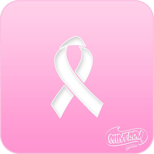 Awareness Ribbon Pink Power Stencil - Silly Farm Supplies