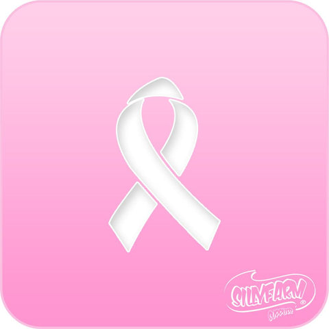Awareness Ribbon Pink Power Stencil