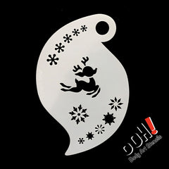 Reindeer Mask Face Paint Stencil by Ooh! Body Art (K15)