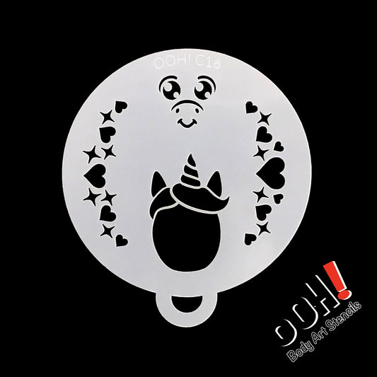 Baby Unicorn Flips Face Paint Stencil by Ooh! Body Art (C16) - Silly Farm Supplies