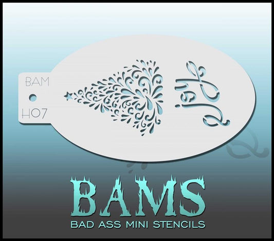 BAMH07 Bad Ass Mini Holiday Stencil - Silly Farm Supplies