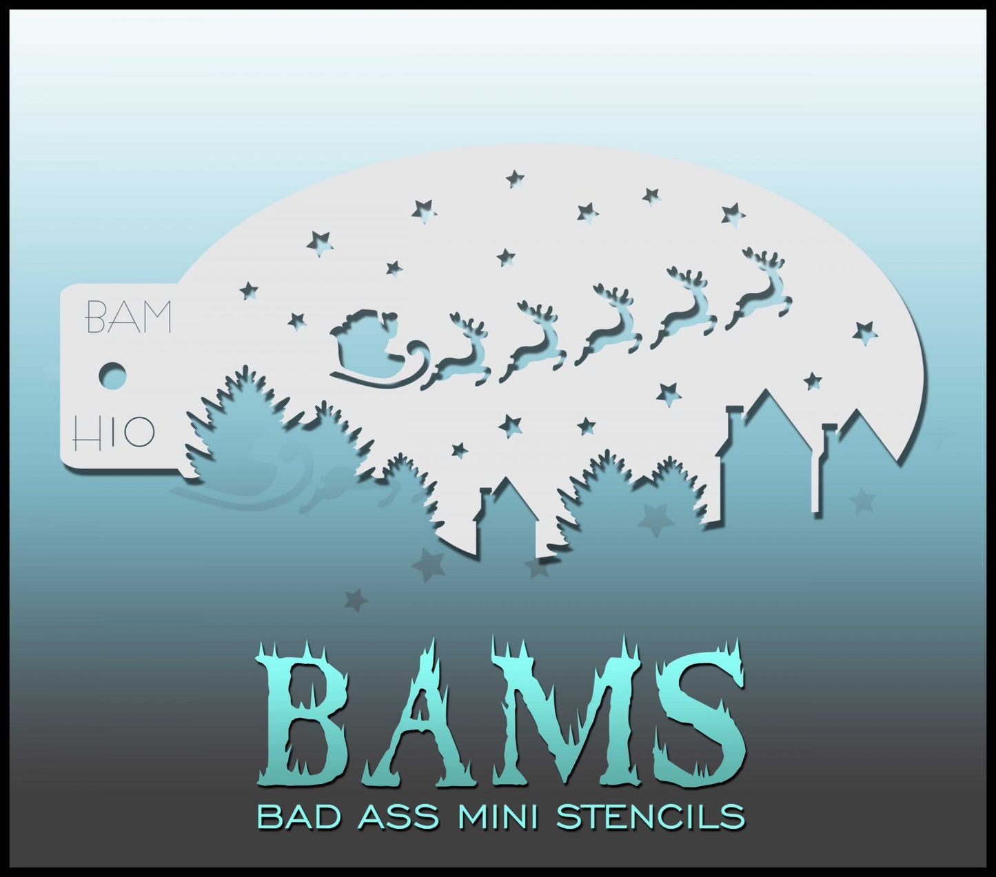 BAMH10 Bad Ass Mini Holiday Stencil - Silly Farm Supplies