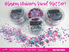 Blazin Unicorn Loose Glitter Jar 7.5g by Vivid Glitter - Silly Farm Supplies