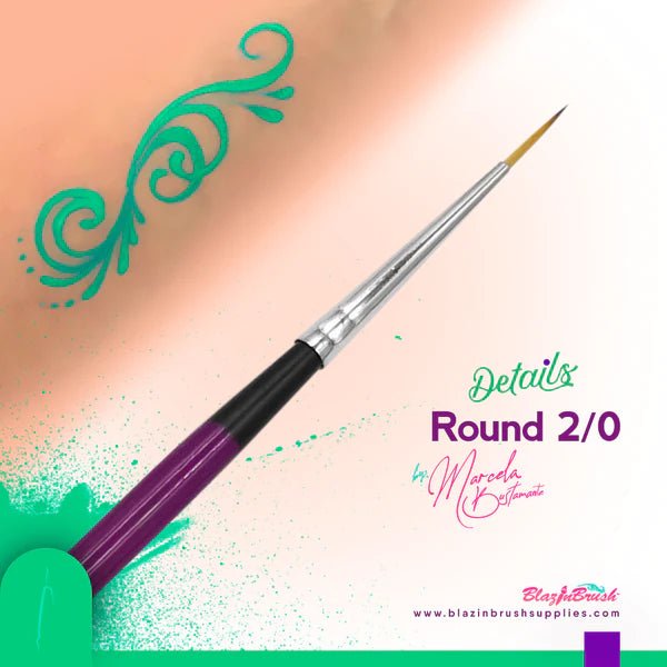 Blazing Brush DETAILS Round #2/0 Brush by Marcela Bustamante - Silly Farm Supplies