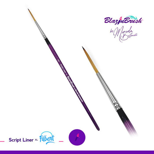 Blazing Brush FILBERT Brush Script Liner 3XL by Marcela Bustamante - Silly Farm Supplies