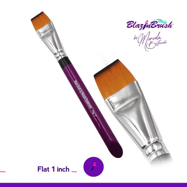 Blazing Brush Flat 1 inch Brush by Marcela Bustamante - Silly Farm Supplies