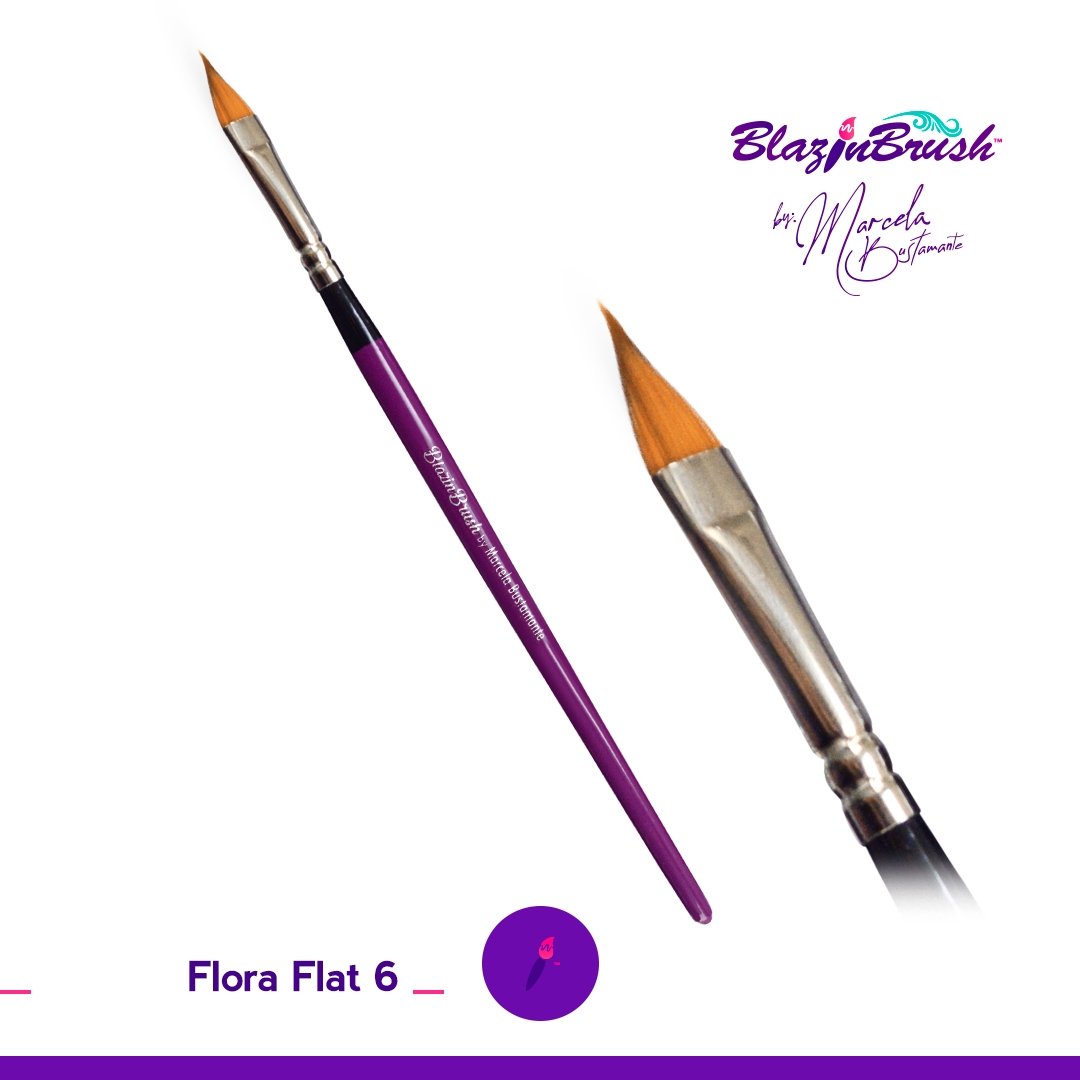 Blazing Brush Flora Flat Brush by Marcela Bustamante - Silly Farm Supplies