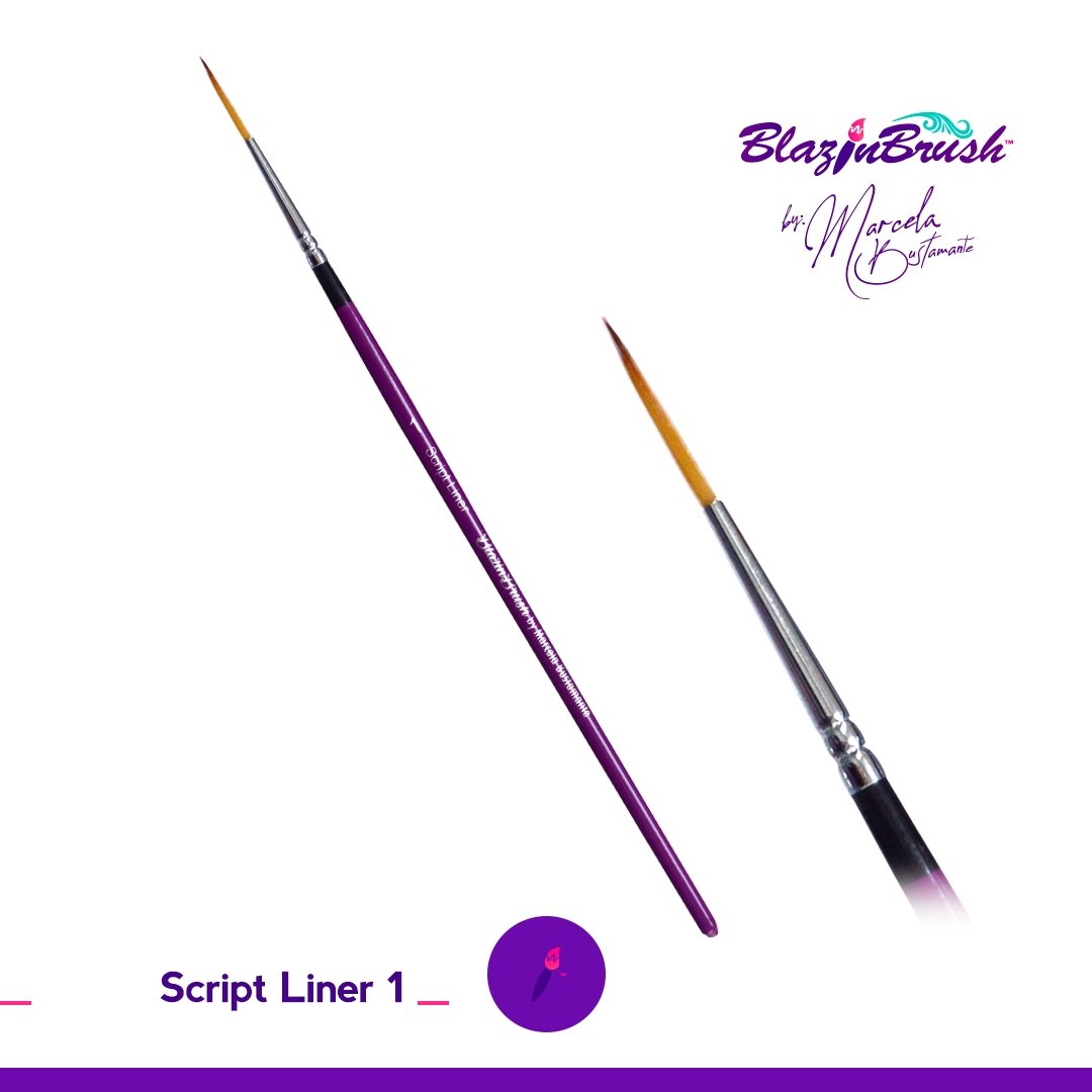 Blazing Brush Script Liner 1 Brush by Marcela Bustamante - Silly Farm Supplies