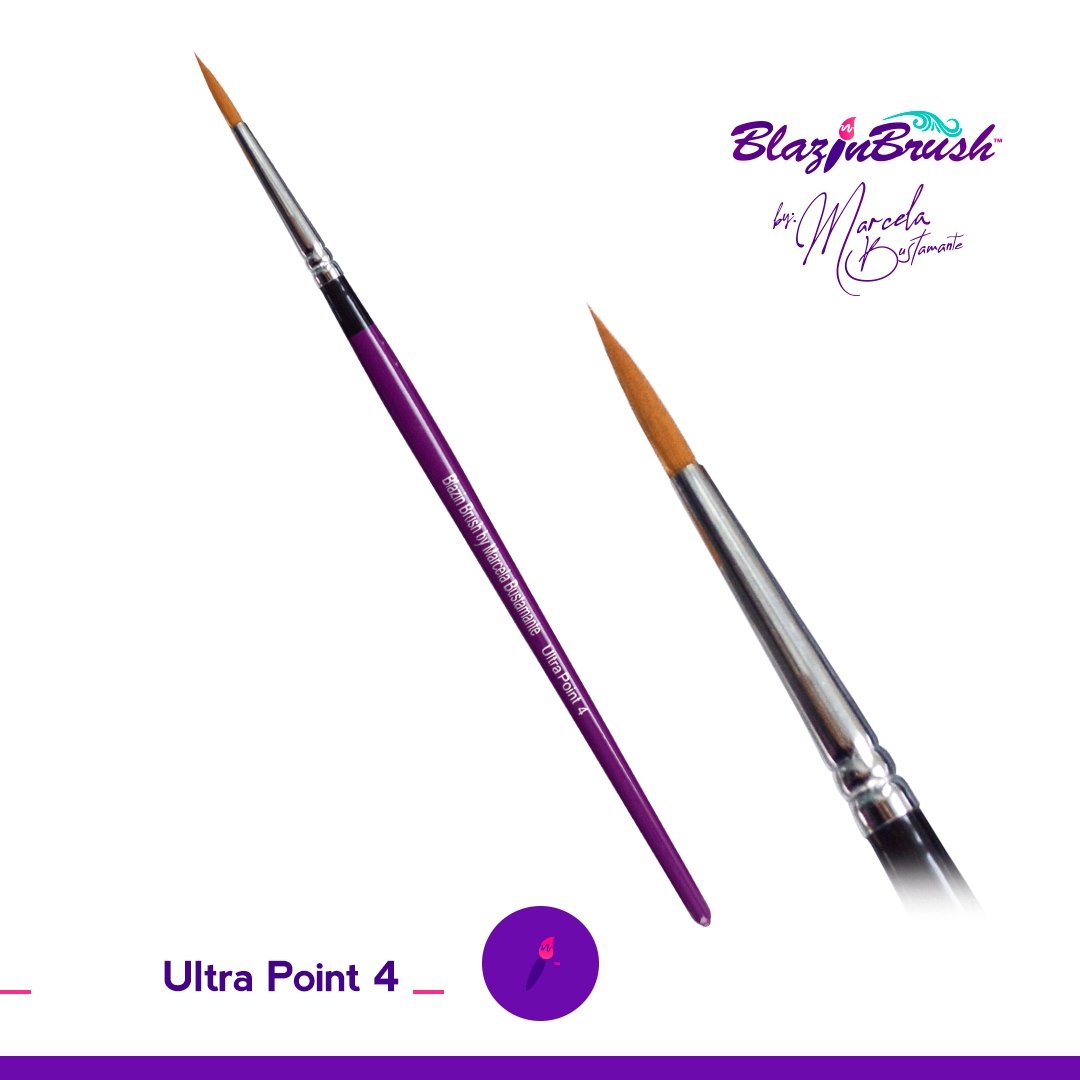 Blazing Brush Ultra Point #4 Brush by Marcela Bustamante - Silly Farm Supplies