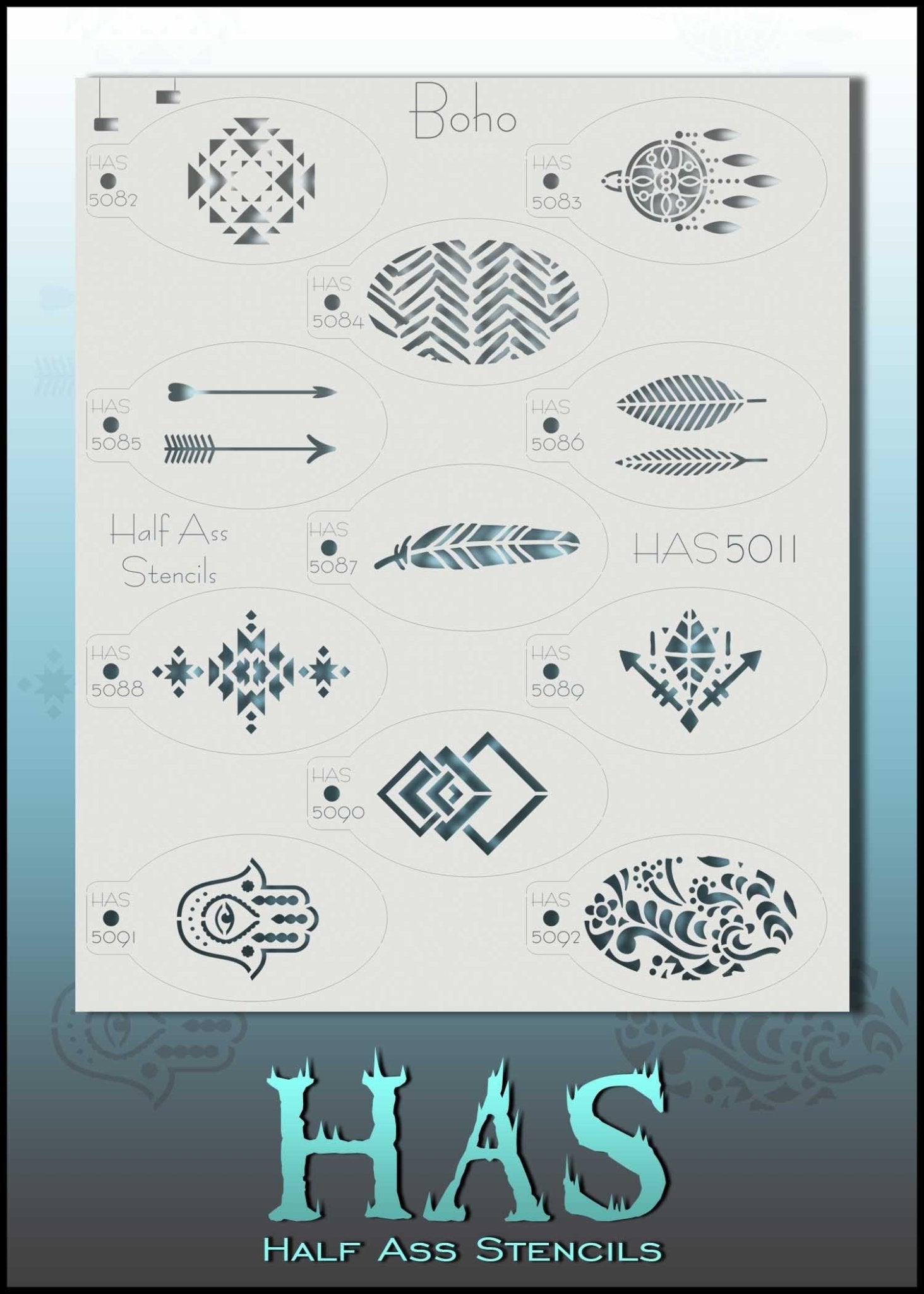 Boho Half Ass Stencils - Silly Farm Supplies