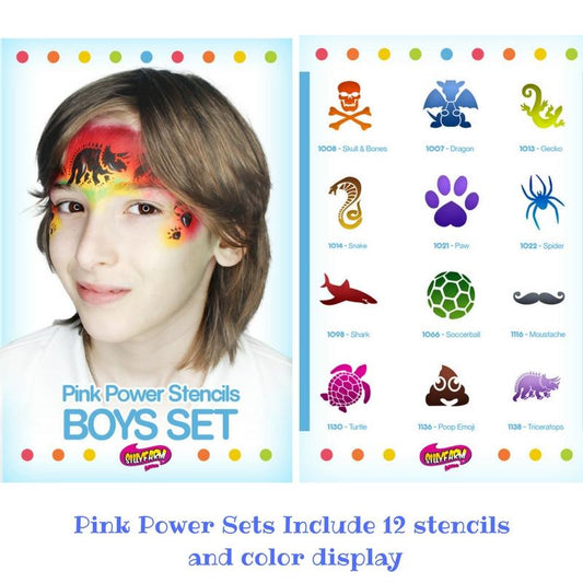 Boys Pink Power Stencil Set - Silly Farm Supplies
