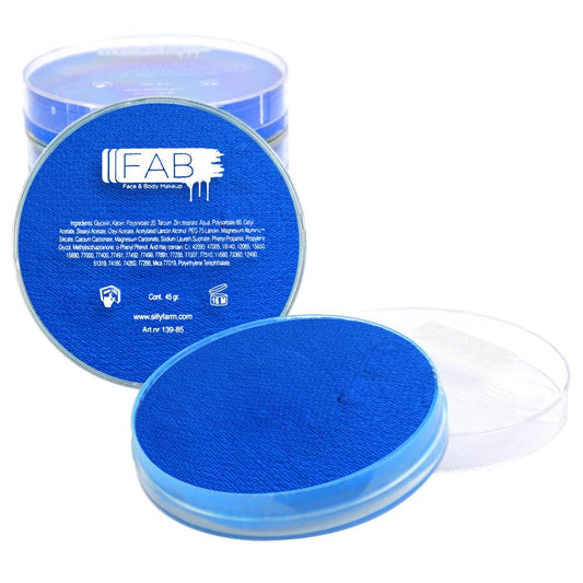 FAB face and body paint, known for its top quality and creamy consistency, dries to a smudge-proof finish once applied. Suitable for both face painting and body art, it is available in two sizes: 16gm and 45gm