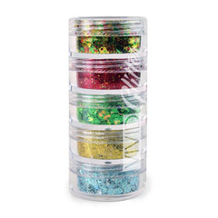Christmas Miracle Chunky Loose Glitter Mix Stack- 5 7.5g by Vivid Glitter - Silly Farm Supplies