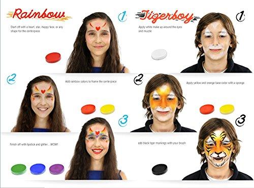 Create vibrant characters with Silly Farm's Fun Character Kits! Each kit includes high-quality, long-lasting FAB face paints, a brush, glitter, sponge, and step-by-step instructions. Perfect for Halloween, theater, ComicCon, and more.