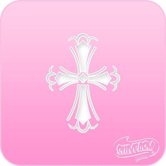 Cross Pink Power Stencil - Silly Farm Supplies