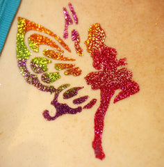Crown Wings Glitter Tattoo Stencil 10 Pack - Silly Farm Supplies