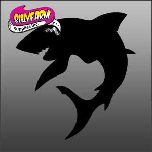 Curved Shark Glitter Tattoo Stencil 10 Pack