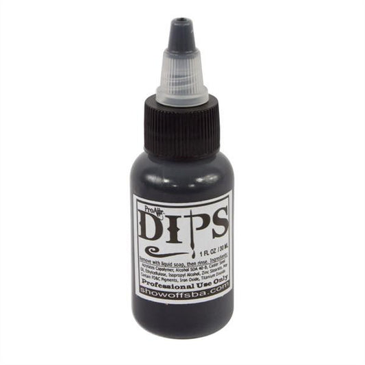 Dips Black 1oz Waterproof Face Paint - Silly Farm Supplies