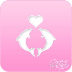Dolphin Heart Pink Power Stencil - Silly Farm Supplies