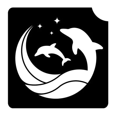 Dolphin Waves Glitter Tattoo Stencil Lot of 5 - Silly Farm Supplies