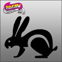 Easter Bunny 2(detailed bunny) Glitter Tattoo Stencil 10 Pack - Silly Farm Supplies