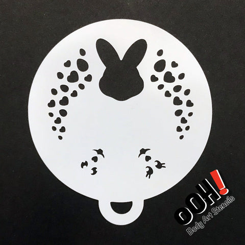 Easter Bunny Flips Face Paint Stencil by Ooh! Body Art (C11)