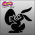 Easter Bunny1 (with Easter egg) Glitter Tattoo Stencil 10 Pack