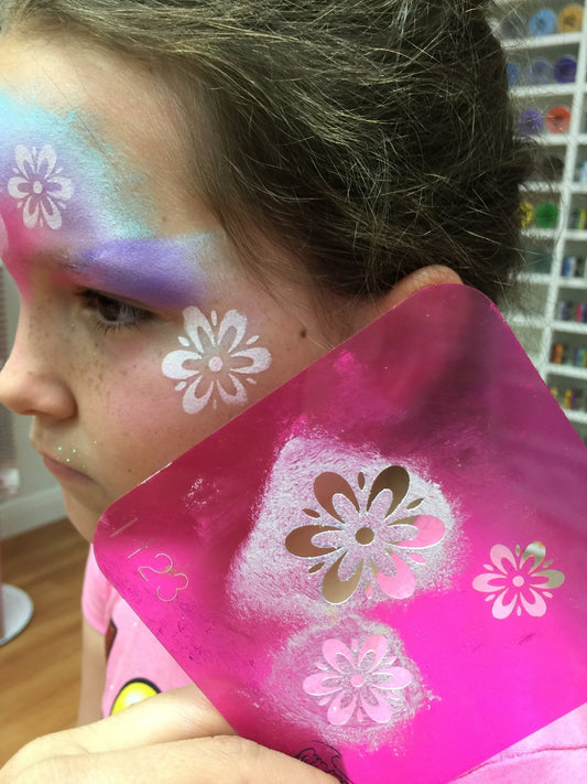 Fancy Daisies Pink Power Stencil - Silly Farm Supplies