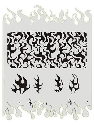 Flames BAD6006 Bad Ass Stencil - Silly Farm Supplies