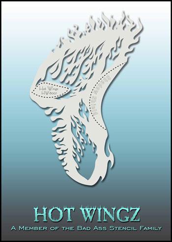 Flames HW8007 Hot Wingz Stencil - Silly Farm Supplies