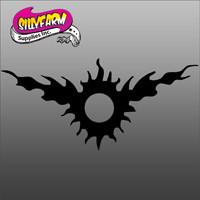 Flaming Sun Glitter Tattoo Stencil 10 Pack - Silly Farm Supplies