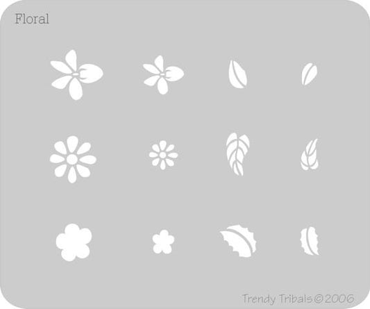 Floral Trendy Tribal Stencil - Silly Farm Supplies