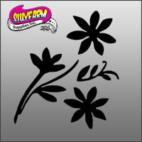 Flower 2 Glitter Tattoo Stencil 10 Pack - Silly Farm Supplies