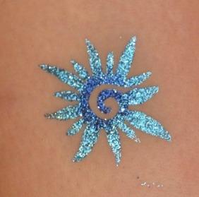 Flower Spiral Glitter Tattoo Y-Body Stencil 5 pack - Silly Farm Supplies