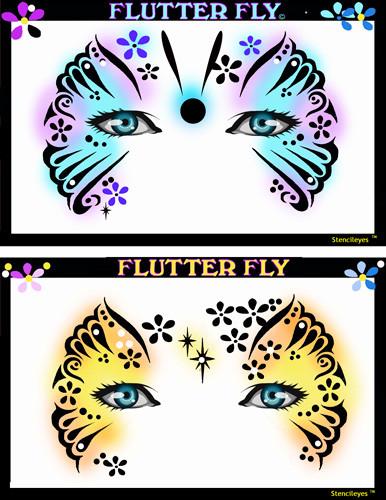 Flutter Fly Stencil Eyes Stencil