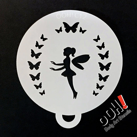 Flying Fairy Flips Face Paint Stencil by Ooh! Body Art (C12)