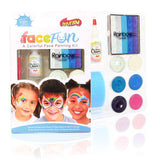 Create vibrant characters with Silly Farm's Fun Character Kits! Each kit includes high-quality, long-lasting FAB face paints, a brush, glitter, sponge, and step-by-step instructions. Perfect for Halloween, theater, ComicCon, and more.